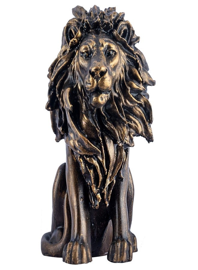 DEQUERA Lion Statue Figurine Idol for Home Decoration, Color : (Golden) - Image 2